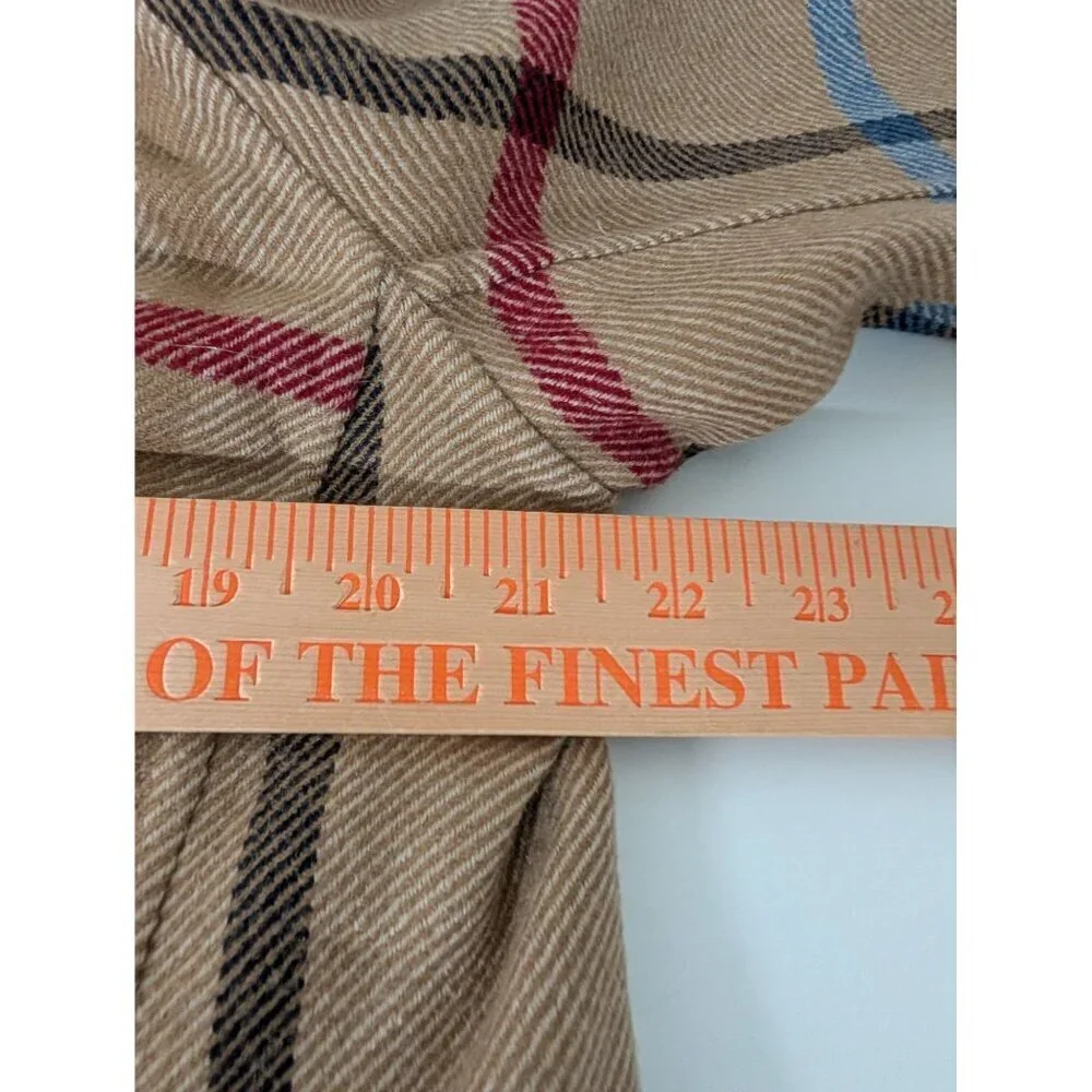 Pendleton Check Reversible Jacket Womens Size Large Beige Wool Blend Windowpane